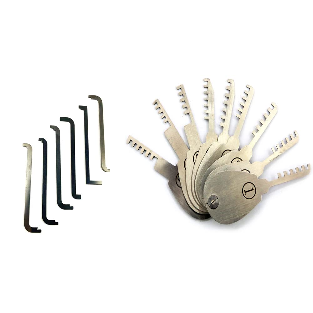 TPM Go 9pcs Comb Lock Pick Tools with 6pcs Tension Wrench Tools,Great Lockpick Kit for Door Lock