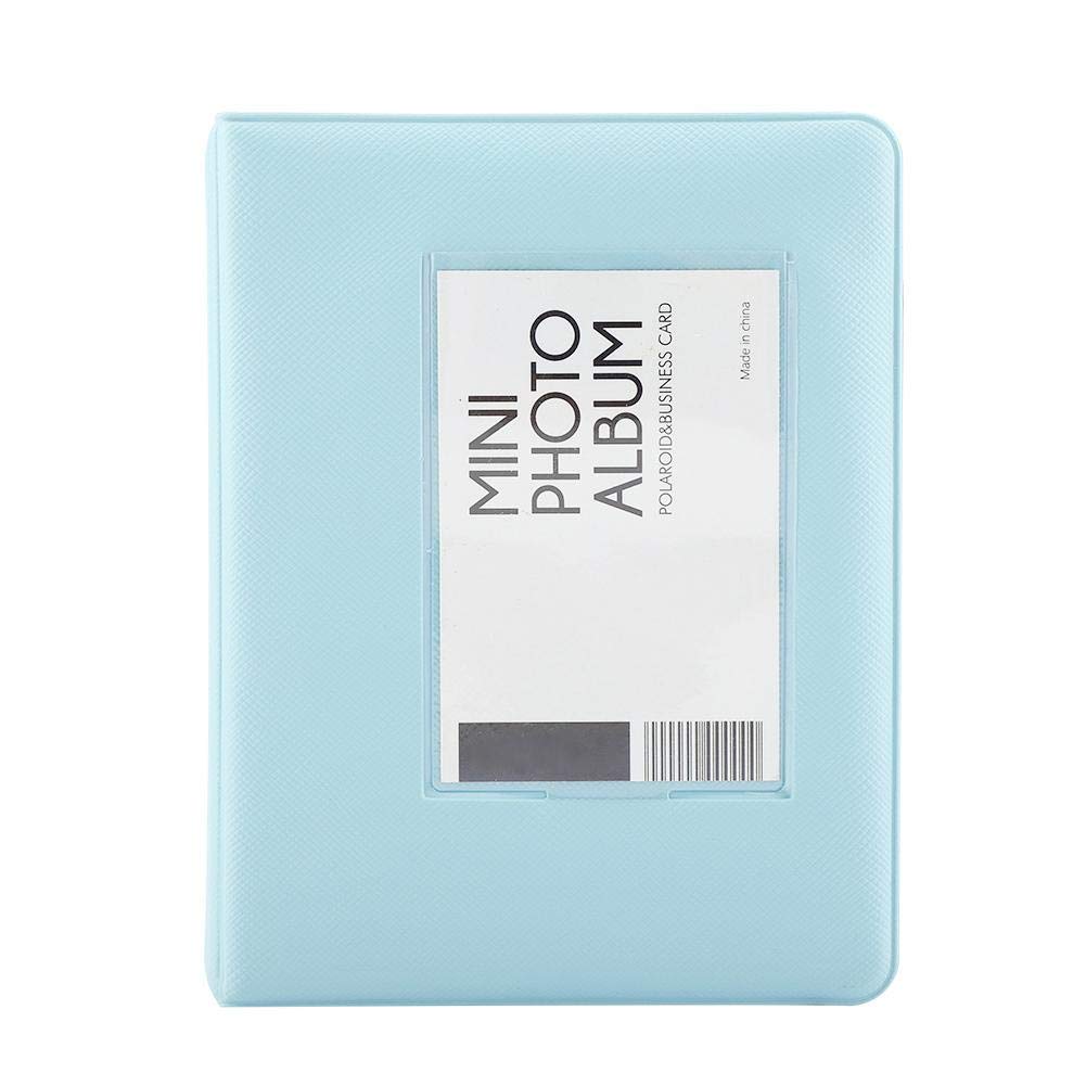 Raguso 64 Pockets 3 Inch Mini Photo Album for Polaroid Photo Album Book for Fujifilm7s/8/25/50s/90 Storage Case for Children Adults (Blue) Daily Decoration