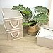 StorageWorks Decorative Storage Bins for Shelves, Storage Baskets with Lids and Soft Rope Handles, Mixing of Brown & Beige, Large, 3-Pack