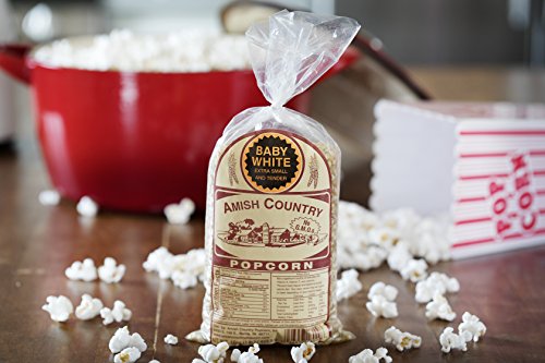 image for Amish Country Popcorn - Baby White- Small & Tender Popcorn with Recipe