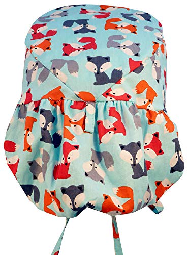 Big Hair Women's Scrub Cap - Friendly Foxes