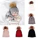 oenbopo Baby Winter Warm Knit Hat Infant Toddler Kid Crochet Fur Hairball Beanie Cap Grey