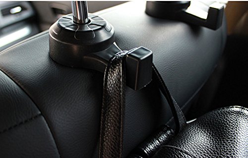 Daycount 4 Pcs Universal Car Truck SUV Seat Back Hanger Organizer Hook Headrest Holder Backrest Hook for Automobile (Black)