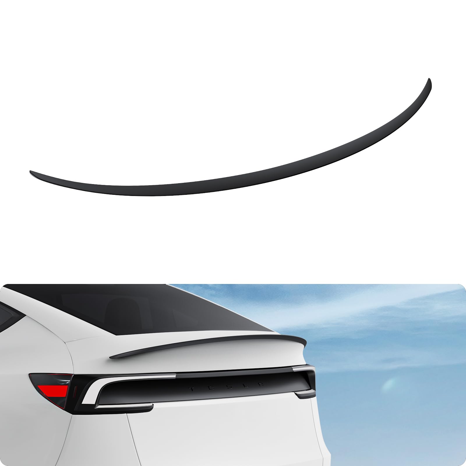 Photo 1 of BASENOR Spoiler for 2025 2026 Tesla Model Y Juniper Rear Spoiler Wing ABS OEM Rear Trunk Lip Sporty Appearance Model Y (Standard & Premium 2025/2026) Exterior Accessories Matte Black