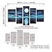 VASTING ART 5-Panel 100% Hand-Painted Oil Paintings Landscape Seascape Blue Night Moon Sea Modern Abstract Artwork Stretched Wood Framed Ready To Hang Home Decoration Wall Decor Living Bedroom Dark