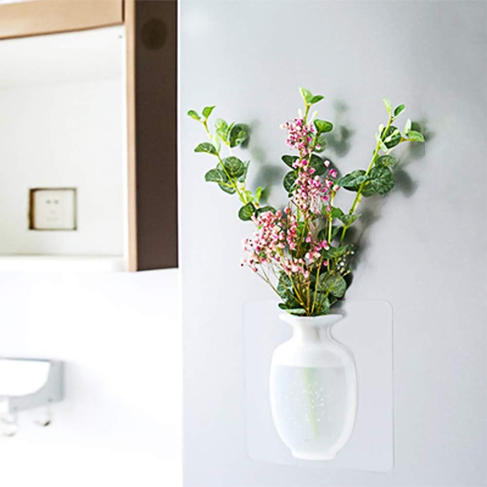 EJAYOUNGer Silicone Sticky Air Plant Holder, 3-Pack Reusable Wall Planter, Drilling-Free Hanging Decorative Flower Vase