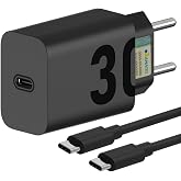 Carregador Super Turbo 30W Ultra Rápido 1 Porta USB-C com Carregamento Rápido + Cabo Tipo C, Compatível com iPhone 15/16, Sam
