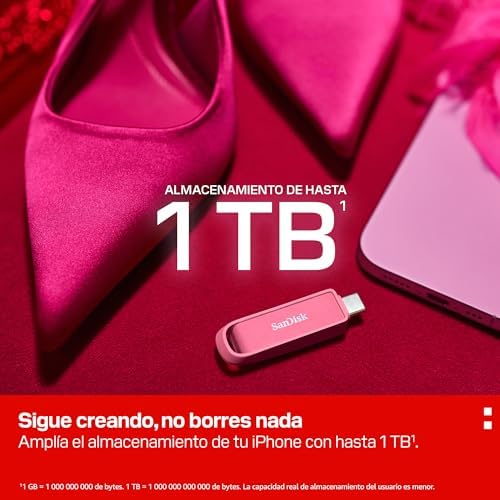 Unidade de telemóvel com USB Tipo-C 512 GB (para smartphones, tablets e computadores, velocidades de 150 MB/s, fazer backups automáticos, recuperação de dados) - Starfish Pink