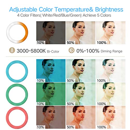 Ring Light with Remote Controller and Stand ipad Holder,Makeup LED Ring Lights 60W Bi-Color 3000K-58 - //coolthings.us