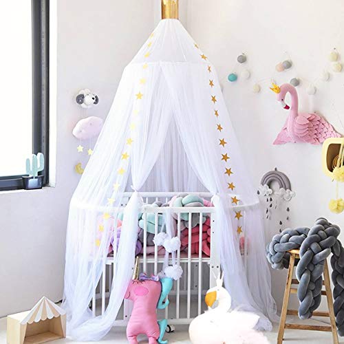 Dix-Rainbow-Princess-Bed-Canopy-Yarn-Play-Net-for-Kids-Baby-Bed-Children-Round-Dome-Tent-Indoor-Outdoor-Castle-Hanging-Decoration-Reading-Canvas-White