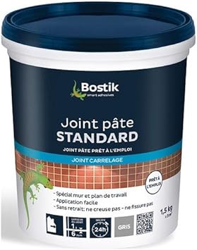 Bostik Joint Carrelage Pâte Standard Gris Pot De 15kg