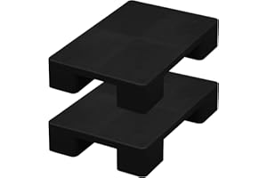 Jeracino Plastic Pallets, Lightweight Waterproof Moisture-Proof Floor Pallet, Garage, Basement, Industrial Black Storage Pad (2 Pcs, 23.6“ L X 15.7“ W X 4.5” H)