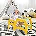 Costzon Baby High Chair, 3 in 1 Convertible Play Table Set, Booster Rocking Seat with Removable Feeding Tray, 5-Point Harness, Lockable Wheels (Yellow)