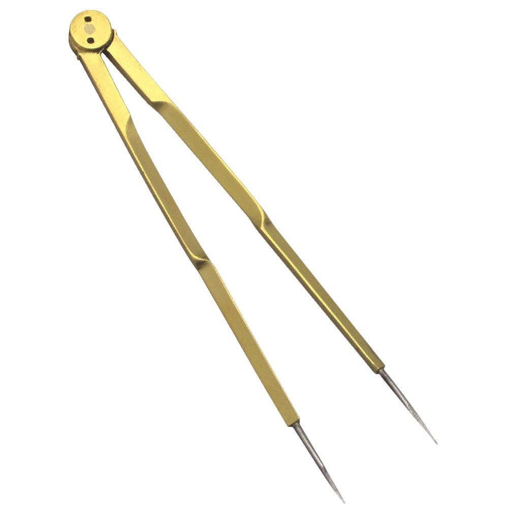LINOGRAPH Brass Straight Compass Divider With Steel Needle Points