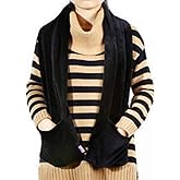 USB Heated Shawl Scarf Wrap Warming Scarf Neckwear with Pockets for Men and Women