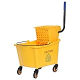 Side Press Wringer Commercial Mop Bucket, 35 Qt