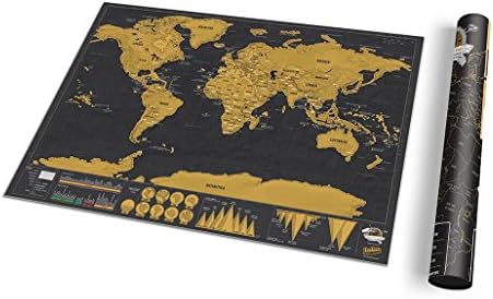 Scratch off world map - Personalized world poster - Scratch off your travels - Perfect gift - Educational and fun for all the family
