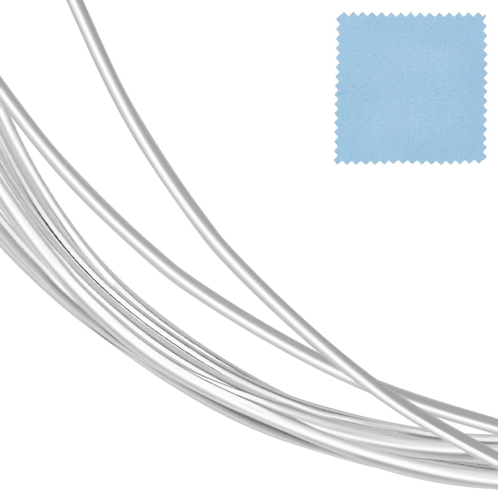 Beebeecraft 1mm 18 Gauge 999 Fine Sterling Silver Wire 1.64 Feet Craft Jewelry Dead Soft Round Wire for DIY Bracelets Earring Jewelry Making Findings
