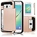 Galaxy Core Prime Case, EC™ Galaxy Prevail LTE Case, Hybrid Dual Layer Shockproof Bumper Wallet Case Cover with Card Holder for Samsung Galaxy Core Prime / Prevail LTE G360 (Rose Gold)