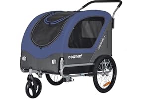 DOGGYHUT® Original Large Pet Bike Trailer & Stroller 2-in-1,for Dogs up to 78 lbs,Parking Brakes,Easy Folding Cart Frame, Quick Release Wheel, Universal Bicycle Coupler