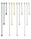 LOYALLOOK 12pcs Stainless Steel Necklace Bracelet Extender Chain Set Jewelry Extenders