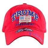 The Hat Depot Trump 2016 President Campaign Flag Washed Cotton Unstructured Cap