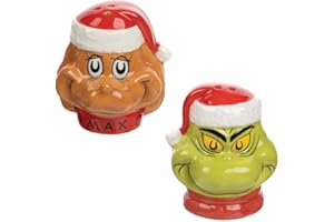 VANDOR Dr. Seuss Grinch Sculpted Ceramic Salt & Pepper Set