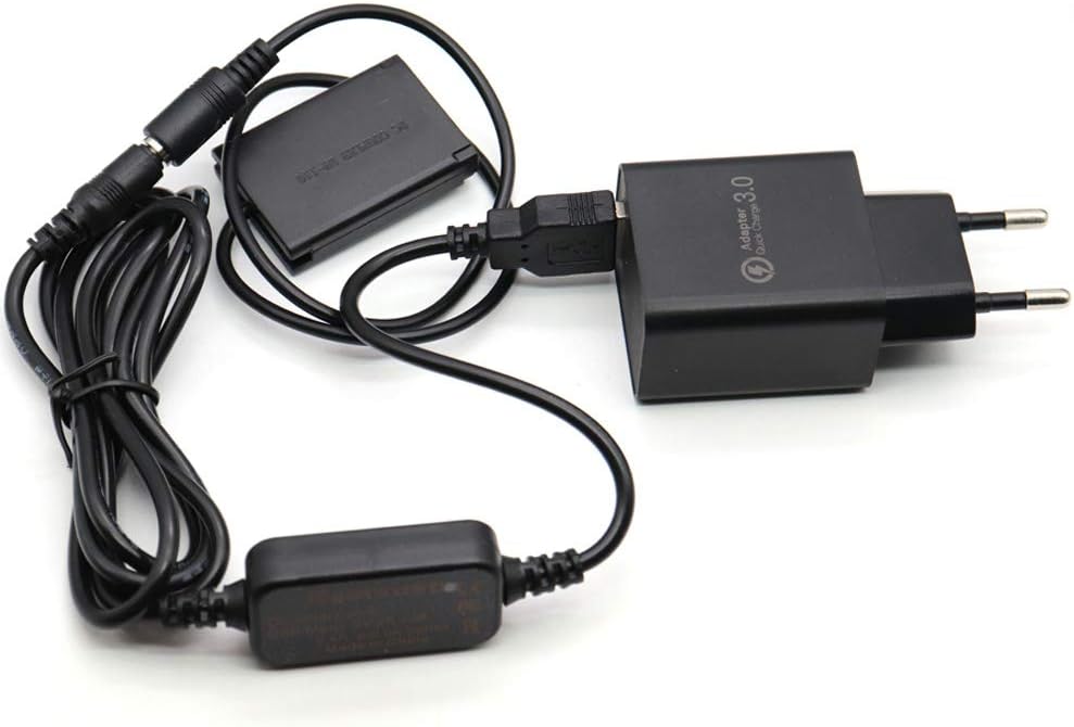 5V Usb Cable + DR-110 Coupler NB-13L NB13L Dummy Battery for Canon G7X Mark II G1X G7X MII G5X G9X SX720, Schwarz