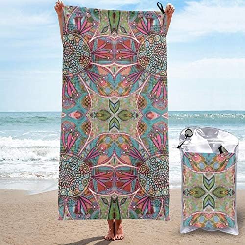 速乾タオル スポーツタオル 160 80cm 収納袋付き マイクロファイバー バスタオル ビーチタオル おしゃれ 新品 マンダラの花 大判 スポーツ 水泳 プレゼント 梅雨対策 超速乾 高い耐久性 軽量 防臭 超吸水 旅行