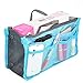POPBLOSSOM Large Purse Organizer Insert Handbag Pouch Tidy & Neat (Ships From USA) (blue)