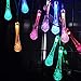 Satu Brown Solar Outdoor String Lights, 21ft 30 LED Fairy Water Drop Lights Waterproof Decorative Lighting for Home, Garden, Patio, Yard, Christmas Tree, Parties (Multi-Color)