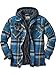 Legendary Whitetails Men's Maplewood Hooded Shirt Jacket, Slate Hatchet Plaid, 4X-Large
