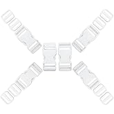 HARSKIYER Buckles for 1 Inch Straps, 6 Pcs Quick Side Release Buckles and 12 Pcs Tri-Glide Sliders, Heavy Duty Dual Adjustable Snap Clips for Nylon Webbing Pet Collar Backpack Replacement (White)
