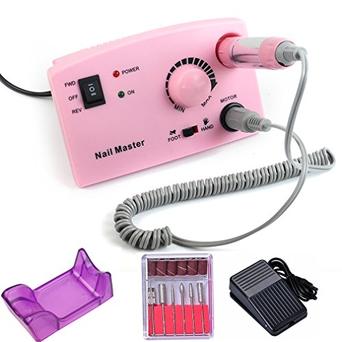 REBUNE 30K RPM 20W New handle Nail Drill Machine Pro Electric Nail Polisher Nail Art File Bits Manicure Kit Color Pink