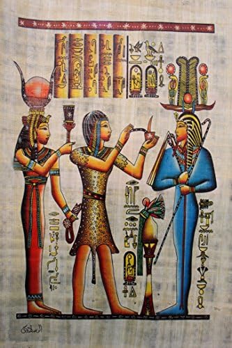 iRSE Art Egyptian Genuine Papyrus, Ancient Egypt paper, hand made wall paper, artistic drawing, archaeologist picture image, Best Christmas Gift (Shape31)
