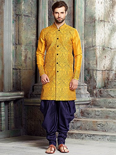 100% Pure SILK Dupioni FABRIC golden yellow 54" with slubs