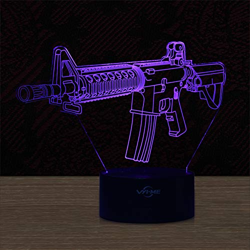 image for VYI.ME LED Visual 3D Lamp, Toy Gun Illusion Night Light for Nursery Be