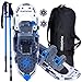 FLASHTEK 25'' Snowshoes for Men and Women Lightweight Snowshoes with Poles for Hiking and Heel Lift Riser for Mountaineering + Free Zippered Snowshoe Tote (Honeycomb Patterny)
