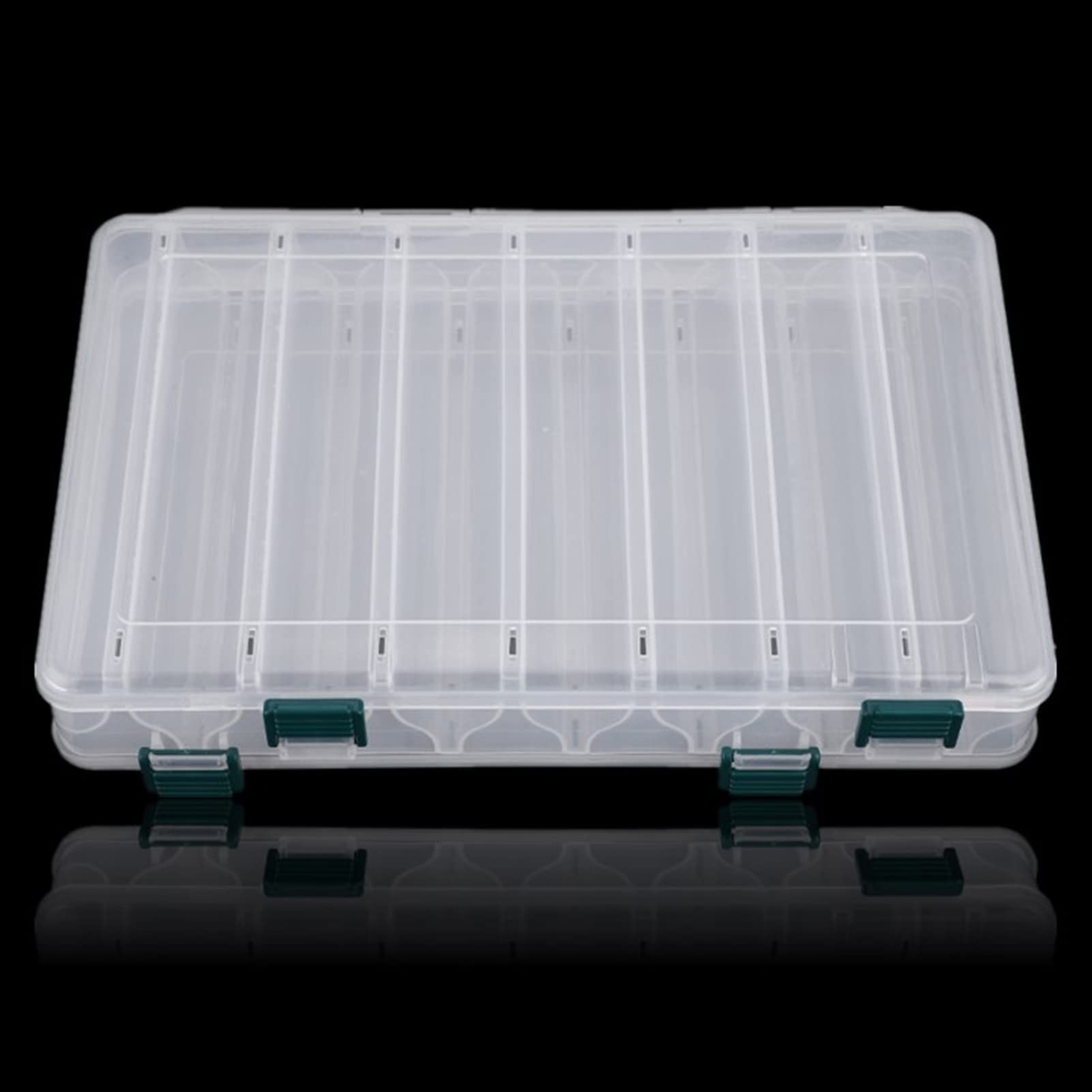 Plastic Fishing Tackle Box, Lure Case, Double Sided Waterproof Visible Plastic Clear Fishing Lure Bait Hooks Fishing Tackle Accessory Storage Box Case Container