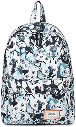 Kofuti Unisex Waterproof Stylish School Backpack Trend Print Casual Laptop Backpack Cat