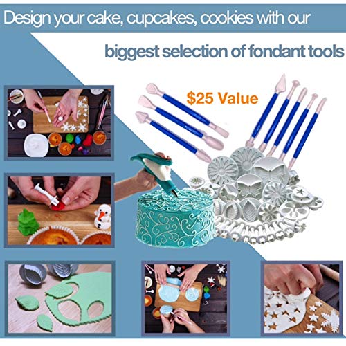 Shpebs UPDATED Cake Decorating Supplies | Cake Decorating Kit Baking Supplies Set | Rotating Cake Turntable Stand | Icing Piping Tips & Bags | Smoother & Spatulas, Frosting & Pastry Tools. - Thumbnail 2