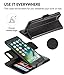 iPhone 8 / iPhone 7 Leather Wallet Case - Folio Book in Italian Style, Genuine Flip Case, 3 Card Holder and Cash with KickStand Function - Magnetic Clip Closure & Premium Detachable Hard Cover - Black