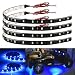 EverBright 4-Pack Blue Led Strip Lights for Cars, 30CM 5050 12-SMD Waterproof Car Underglow Lights Motorcycles Golf Cart Decoration Led Interior Exterior Lights Strip with 3M Tape, DC-12V