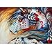 MXJSUA 5D Diamond Painting Full Round Drill Kits for Adults Pasted Arts Craft for Home Wall Decor Colored Horse 12x16in