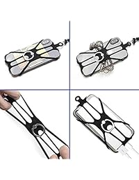 SHANSHUI - Correa para teléfono móvil, 2 en 1, desmontable, correa para el cuello, soporte de silicona con soporte de anillo, compatible con iPhone, Samsung Galaxy y la mayoría de smartphones