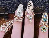 Beauty 4pcs/lots Nail Art Charms Bowknot Crown Crystal Nail Decoration Nail Finger Rings