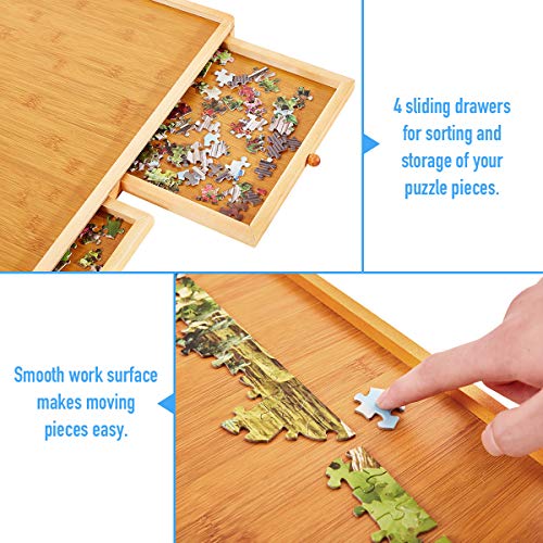 Standard Size 29"×21" for Maximum 1000 Pieces Puzzles, Puzzle Board, Puzzle Table, Puzzle