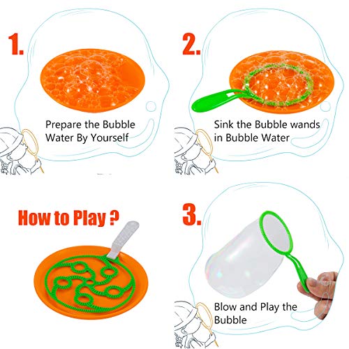 23 Pack Bubble Wands Set, Jumbo Colorful Bubble Wand Toy Set Bubble Making Wand with Dipping Dish for Kids and Adults Summer Outdoor Activity Party - Thumbnail 3