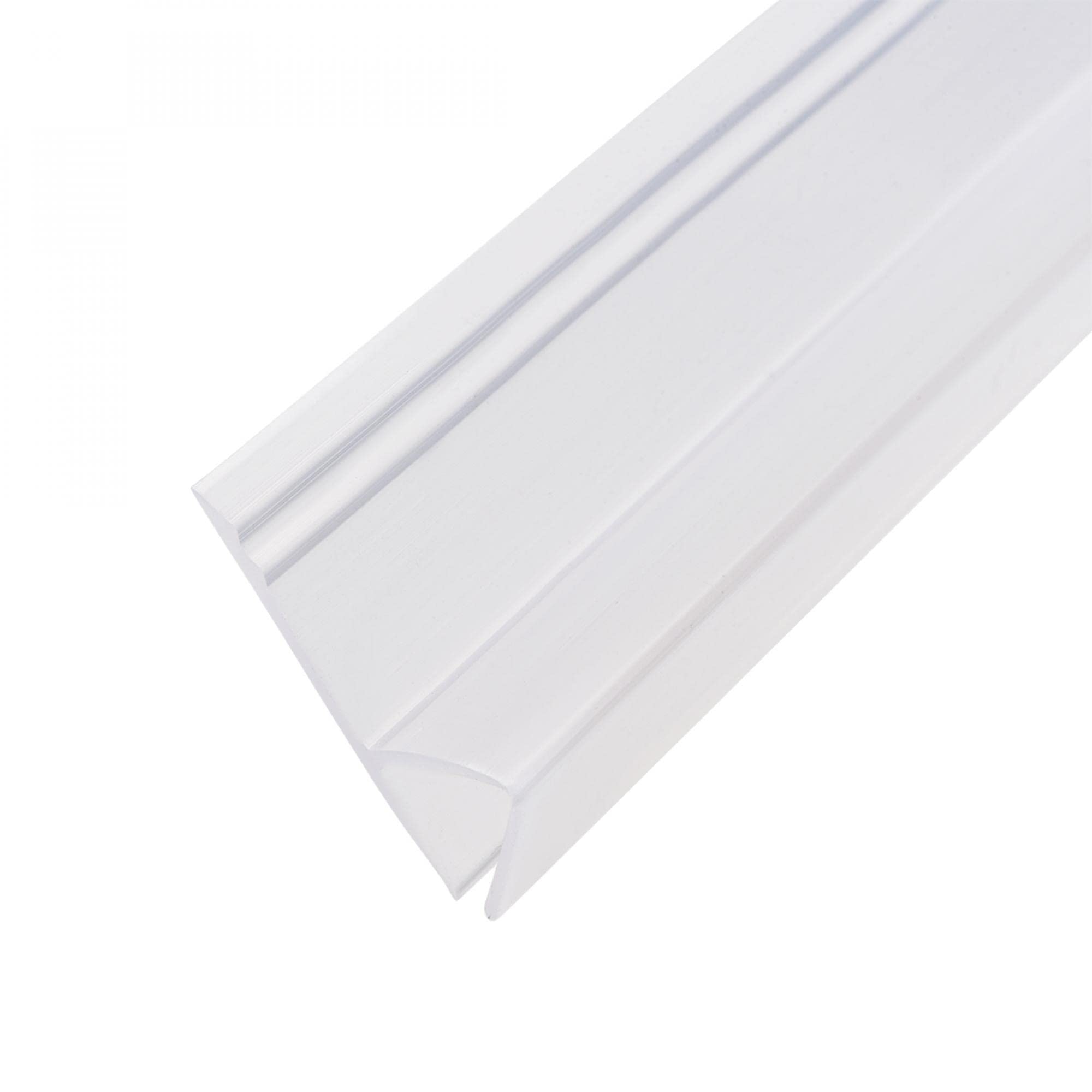 sourcing map Frameless Glass Shower Door Sweep - Door Bottom Side Seal Strip h-Type with 3/4-Inch(20mm) Drip Rail - 3/8-Inch(10mm) Glass x 118-Inch(3000mm) Length