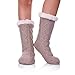 SDBING Women's Super Soft Warm Cozy Fuzzy Fleece lined Twist Non-Slip Winter Christmas gift Slipper Socks (Light Gray)